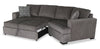 Made in Canada Legend 2-Piece Right-Facing Chenille Fabric Cuddler Sleeper Sectional - Pewter Brown | Sofa-lit sectionnel enveloppant de droite Legend 2 pièces fabriqué au Canada en tissu de chenille - brun étain