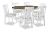Brook Dining Chair with Polyester Fabric - White/Grey | Chaise de salle à manger Brook en tissu de polyester - blanche et grise