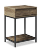 Akio Bedside 1-Drawer Nightstand with Lift-top Storage, 18"W x 25.75"H - Brown/Black | Table de nuit Akio de 18 po (l) x 25,75 po (H) à 1 tiroir avec dessus relevable et rangement - brune et noire