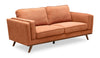 Kort & Co. Kassia 80" Linen-Look Fabric Condo Size Sofa with Wood Base and Legs - Orange | Sofa Kassia de Kort & Co. de 80 po de format condo en tissu d’apparence lin avec base et pattes en bois - orange