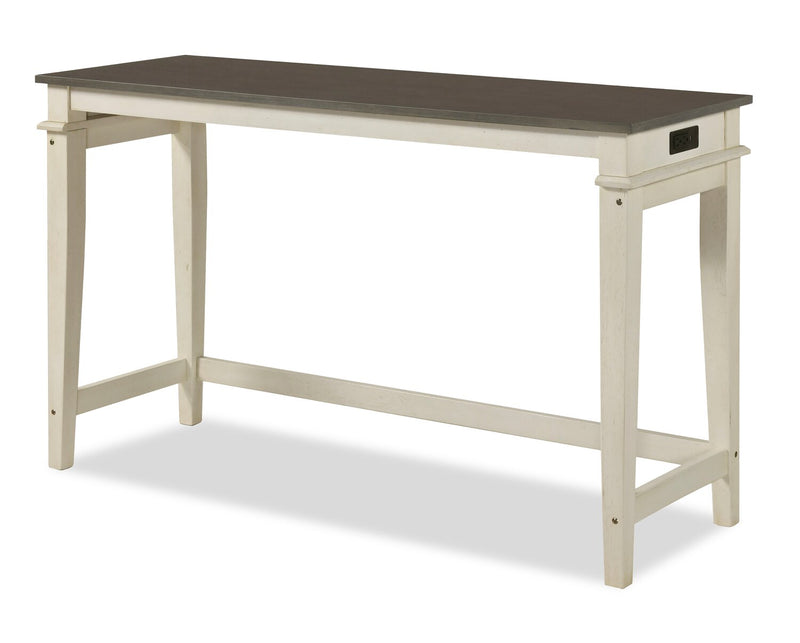 Nyles 60\" Contemporary Dining Table with 3 Counter-Height Stools and USB Ports- Buttermilk