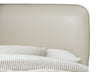 Luka Upholstered Platform Bed in Taupe Vegan-Leather Fabric, Modern - Queen Size | Lit plateforme rembourré moderne Luka en tissu de cuir végétalien taupe - format grand lit
