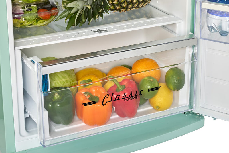 Unique Classic Retro 24\" 11 Cu Ft. Top Freezer Refrigerator – Summer Mint Green - UNQ-310L LG TM