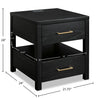Julian 22” Contemporary End Table with Storage and USB Ports - Black | Table de bout contemporaine Julian de 22 po avec rangement et ports USB - noire