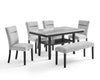 Libra Dining Bench with Polyester Fabric, 48"W - Grey | Banc de salle à manger Libra de 48 po (L) en tissu de polyester - gris