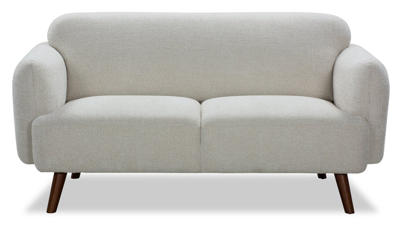 Sadie 63\" Fabric Loveseat with Rubberwood Legs – Sand
