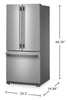 KitchenAid 20 Cu. Ft. 30" French Door Refrigerator - PrintShield® Stainless Steel - KRFF330SPS | Réfrigérateur KitchenAid de 20 pi³ et de 30 po à portes françaises - acier inoxydable avec fini PrintShieldMC - KRFF330SPS