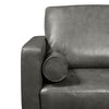 Edge 2-Piece Right-Facing Genuine Leather Sectional with Wood Legs and Removable Back Cushions - Grey | Sofa sectionnel de droite Edge 2 pièces en cuir véritable avec pattes en bois et coussins de dossier amovibles - gris