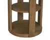 Declan 18" Modern Round End Table with Shelf – Natural Wood  | Table de bout ronde moderne Declan de 18 po avec tablette - bois naturel