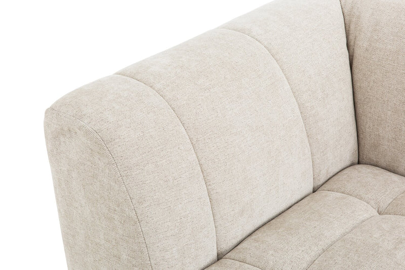 Kort & Co. Oaklyn Modular 4-Piece Fabric Sectional with Ottoman and Tufted Seat Cushions - Beige