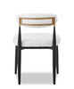 Kort & Co. Capri Dining Chair with Boucle Fabric & Gold Accent, Metal - White | Chaise de salle à manger Capri de Kort & Co. en métal avec tissu bouclé et touches dorées - blanche