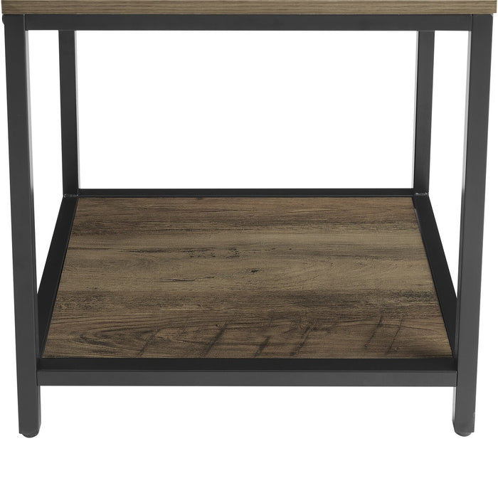 Akio Bedside 1-Drawer Nightstand with Lift-top Storage, 18\"W x 25.75\"H - Brown/Black