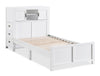 Quinn Platform Bed with Bookcase Headboard, Built-in Desk & Stool, White - Twin Size | Lit plateforme Quinn avec tête de lit bibliothèque, bureau intégré et tabouret, blanc - format lit simple