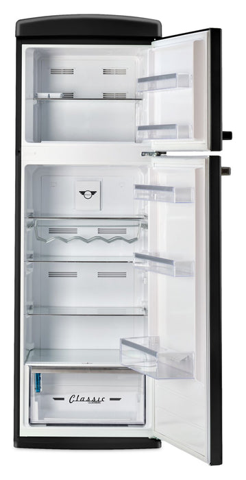 Unique Classic Retro 24\" 11 Cu Ft. Top Freezer Refrigerator – Matte Black - UNQ-310L MB TM