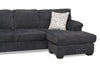 Made in Canada Morgan 3-Piece Left-Facing Chenille Fabric Wrap Sectional with Accent Pillows - Grey | Sofa sectionnel en U de gauche Morgan 3 pièces fabriqué au Canada en tissu de chenille avec coussins décoratifs - gris