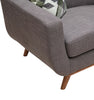 Kort & Co. Freeman 37" Linen-Look Fabric Chair with Wood Legs and Tufted Back Cushion - Charcoal Grey | Fauteuil Freeman Kort & Co. de 37 po en tissu d’apparence lin avec pattes en bois et coussin de dossier capitonné - gris anthracite