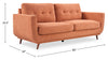 Cosmo 80" Fabric Sofa with Tufted Back Cushions - Orange | Sofa Cosmo de 80 po en tissu avec coussins de dossier capitonnés - orangé