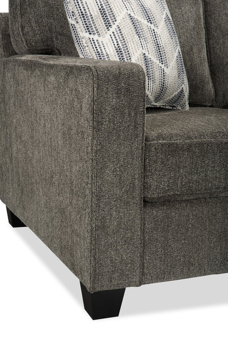 Made in Canada Lennox 79\" Chenille Fabric Sofa with Reversible Cushions and Accent Pillows - Grey