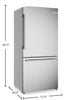 Bosch 100 Series 33" 17.2 Cu. Ft. Counter-Depth 2-Door Refrigerator - Stainless Steel - B33CM10SNS| Réfrigérateur à 2 portes Bosch de série 100 de 17,2 pi3 et de 33 po de profondeur comptoir - acier inoxydable - B33CM10SNS