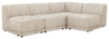 Kort & Co. Oaklyn Modular 4-Piece Fabric Sectional with Tufted Seat Cushions - Beige | Sofa sectionnel modulaire Oaklyn Kort & Co. 4 pièces en tissu avec coussins de siège capitonnés - beige