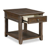 Weston 24” Traditional End Table with Storage and USB Port - Brown Elm | Table de bout traditionnelle Weston de 24 po avec rangement et ports USB - orme brun
