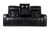 Zen 86" Leather-Look Fabric Power Reclining Massage Sofa with Power Headrests and Drop-Down Console - Black | Sofa de massage à inclinaison électrique Zen de 86 po en tissu d’apparence cuir avec appuie-têtes électriques et console rabattable - noir