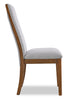 Ember Dining Chair with Polyester Fabric - Grey & Brown | Chaise de salle à manger Ember en tissu de polyester - beige et brune