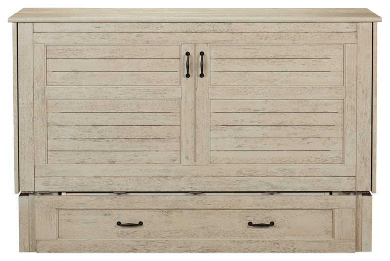 Parker Cabinet Bed, Brushed Driftwood - Queen Size