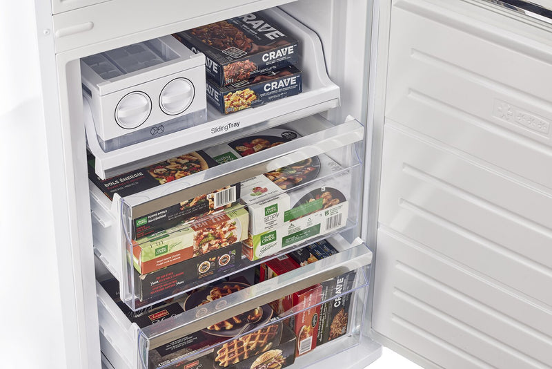 Classic Retro by Unique 24\" 12 Cu. Ft. Bottom-Freezer Refrigerator - Marshmallow White - UGP-340L W AC