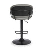 Odin Barstool with Swivel & Adjustable Seat, Vegan Leather Fabric, 24.5-32.5"H, Metal - Grey | Tabouret 24.5-32.5 po bar Odin en tissu de cuir végétalien et en métal avec siège pivotant et réglable - gris