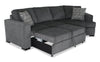 Made in Canada Legend 2-Piece Right-Facing Chenille Fabric Cuddler Sleeper Sectional - Pepper Grey | Sofa-lit sectionnel enveloppant de droite Legend 2 pièces fabriqué au Canada en tissu de chenille - gris poivre