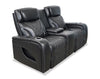 Elite 74" Genuine Leather Massage Power Reclining Loveseat with Immersive Audio and Power Headrests - Black | Causeuse de massage à inclinaison électrique Elite de 74 po en cuir véritable avec son immersif et appuie-têtes électriques - noire