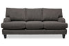 Made in Canada Nofia 80" Chenille Fabric Sofa with Two Accent Pillows and Wood Legs - Charcoal Grey | Sofa Nofia de 80 po fabriqué au Canada en tissu de chenille avec 2 coussins décoratifs et pattes en bois - gris anthracite