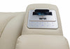 Zen 3-Piece Leather-Look Fabric Power Reclining Sectional with Massage, Drop-Down Console and Refrigerator - Apricot | Sofa sectionnel à inclinaison électrique Zen 3 pièces en similicuir avec massage, console rabattable et compartiment réfrigéré - abricot