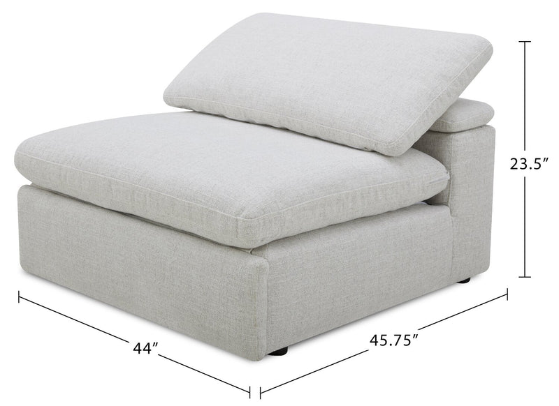 Sky Modular 44\" Fabric Armless Power Reclining Chair with Feather Down Cushions - Nathan Wheat