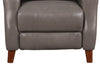 Natalie 32.5" Top-Grain Genuine Leather Pushback Reclining Chair with Wood Legs - Grey | Fauteuil à inclinaison par poussée Natalie de 32,5 po en cuir véritable de qualité supérieure avec pattes en bois - gris