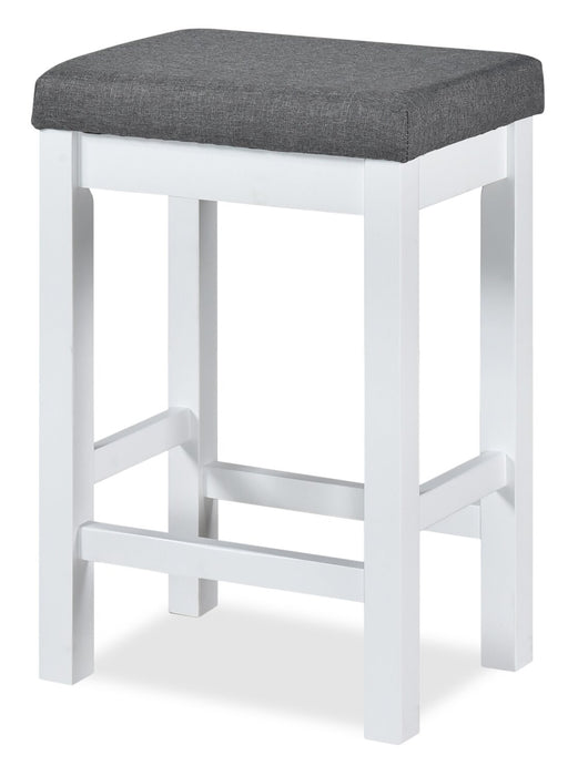 Noah 60” Modern Dining Table with 3 Counter-Height Stools and USB Ports - White