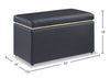 Edmonton 32" Storage Ottoman - Navy Faux Leather|Pouf de rangement Edmonton de 32 po - similicuir bleu marine