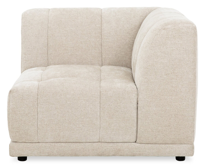 Kort & Co. Oaklyn Modular 38.5\" Fabric Corner Chair with Tufted Seat Cushion - Beige