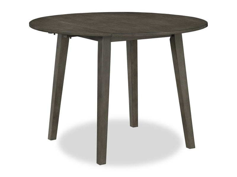 Bryn 3pc Dining Package with 42\" Round Drop-Leaf Table & 2 Chairs, Fabric - Dark Grey