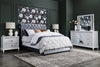 Candace Upholstered Bed in Velvet Grey Fabric, Button Tufted - Queen Size | Lit rembourré Candace en tissu de velours gris avec capitonnage à boutons - format grand lit