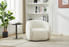Solo 31.1" Sherpa Fabric Curved Accent Chair - Ice Cream  | Fauteuil d’appoint courbé Solo de 31,1 po en tissu sherpa - crème glacée