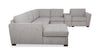 Vault 6-Piece Left-Facing Sectional with Sofa Bed Loveseat, Two Storage Chairs and Storage Chaise - Grey | Sofa sectionnel de gauche Vault 6 pièces avec causeuse-lit, 3 fauteuils de rangement et fauteuil long de rangement - gris