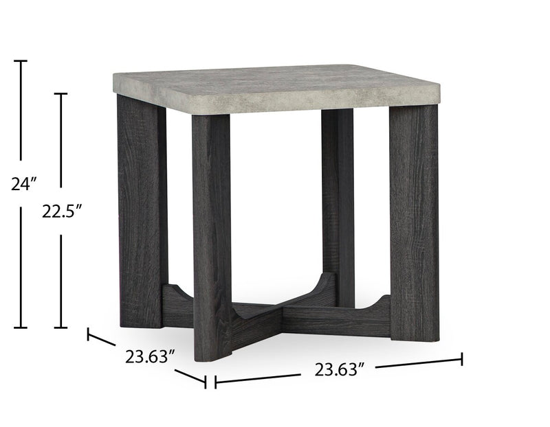 Sherman 35.5” Modern 3-Pack Coffee + 2 End Tables - Grey