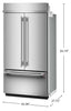 KitchenAid 42" 24.2 Cu. Ft. French Door Bottom Mount Refrigerator - Stainless Steel - KBFN542SPS | Réfrigérateur KitchenAid de 24,2 pi³ et de 42 po à portes françaises à congélateur inférieur - acier inoxydable  - KBFN542SPS