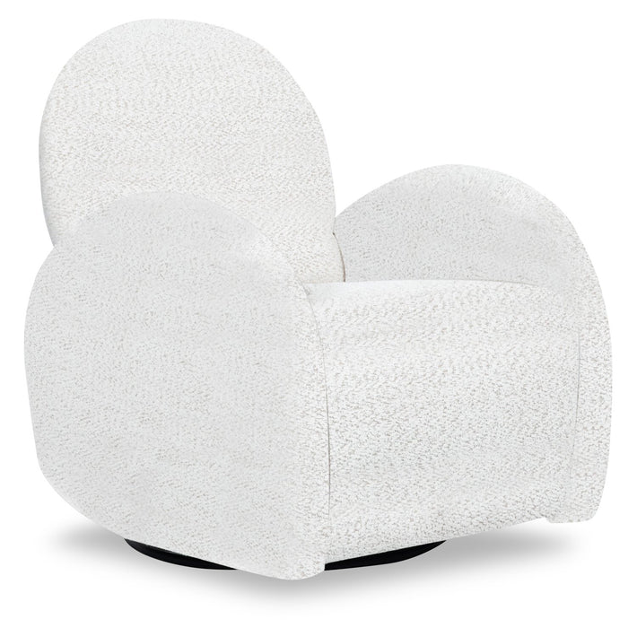 Shay 33\" Chenille Fabric Swivel Glider Reclining Accent Chair - River Rock Beige