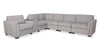 Vault 7-Piece Sectional with Five Storage Chairs and Storage USB Console - Grey | Sofa sectionnel Vault 7 pièces avec 5 fauteuils de rangement et console de rangement avec USB - gris