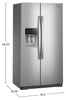 Whirlpool 36" 21 Cu. Ft. Side-by-Side Refrigerator - Fingerprint-Resistant Stainless - WRSC6536RZ | Réfrigérateur Whirlpool de 21 pi³ et de 36 po à compartiments juxtaposés - acier inoxydable résistant aux traces de doigts - WRSC6536RZ