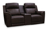 Vibe 76" Genuine Leather Massage Power Reclining Loveseat with Immersive Audio and Power Headrests - Brown | Causeuse de massage à inclinaison électrique Vibe de 76 po en cuir véritable avec son immersif et appuie-têtes électriques - brune