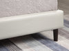 Paseo Platform Bed in Taupe Vegan-Leather Fabric - King Size | Lit plateforme rembourré Paseo en tissu de cuir végétalien taupe - format très grand lit